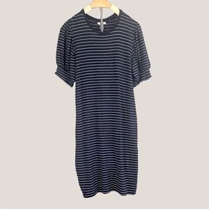Daily Ritual Navy Striped T-Shirt Dress | Women’s M
